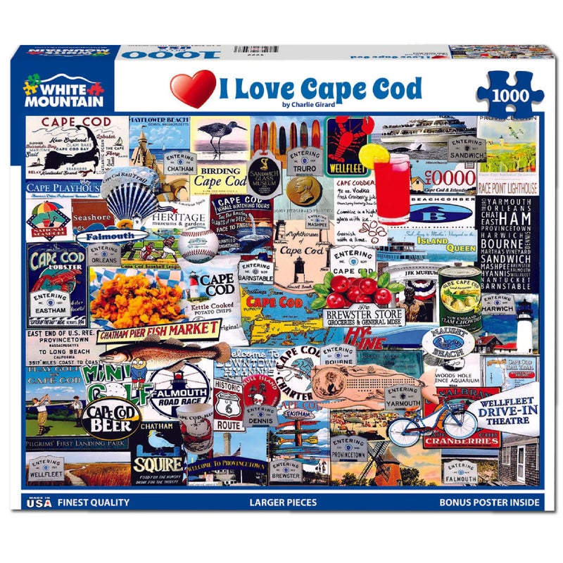 White Mountain Puzzles I Love Cape Cod - 1000 Piece Jigsaw Puzzle - Image 2